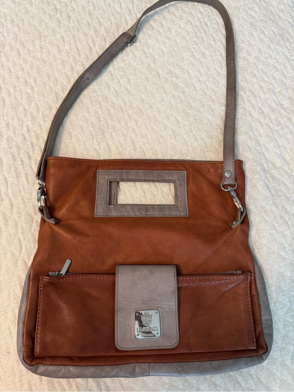 I Medici Firenze Italian Natural Leather Versatile 3 in 1, Made in Italy